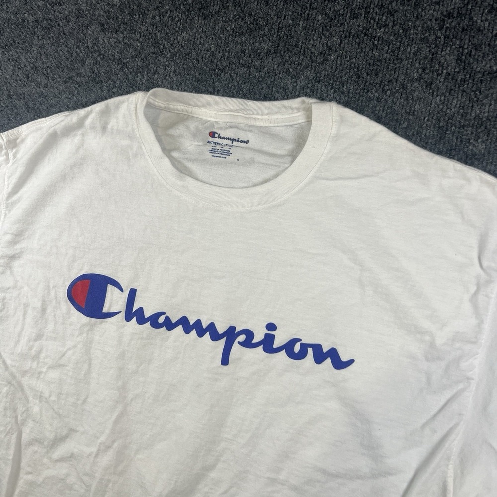 Champion Men's Classic Jersey T-Script, White - XL